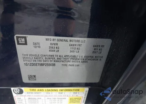 2011 Chevrolet Malibu 2Lt from USA, damaged, VIN 1G1ZD5E79BF255608